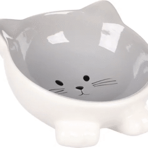 Gamelle pour chat nourriture et eau Puzi Gris