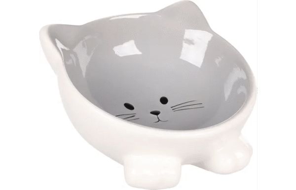 Gamelle pour chat nourriture et eau Puzi Gris