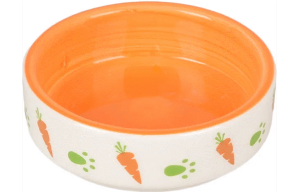 Gamelle nourriture et eau Iggy Rond Blanc & Orange